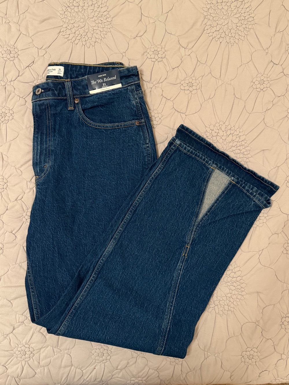 Abercrombie & Fitch Straight Leg Dark Blue Jeans
